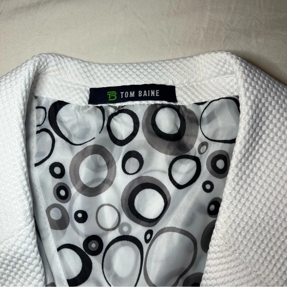 Tom Baine Slim Fit Performance Stretch Waffle Solid Sport Coat White Mens Large